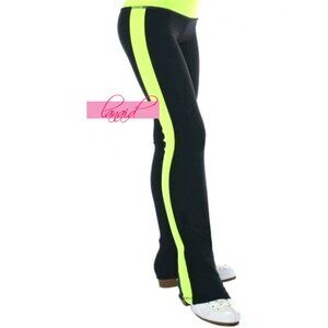 Xersion Semi-Fitted Pants Black Lime Sports Striped Stretchy Bootcut Straight 2X